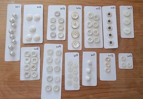 Used white buttons various