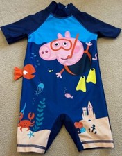 Next George Pig From Peppa Pig 1 Piece Swimsuit 18-24 Months Used Free UK Del ?
