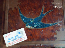 Large Blue Bird Lockable Vintage Toffee Casket Tin with original Guarantee label
