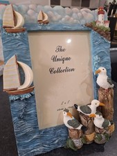 The Unique Collection Seagulls Yachts And Lighthouse Photo Frame 5"x7"