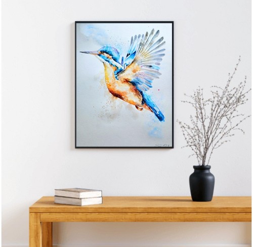 Original flying kingfisher - flying,