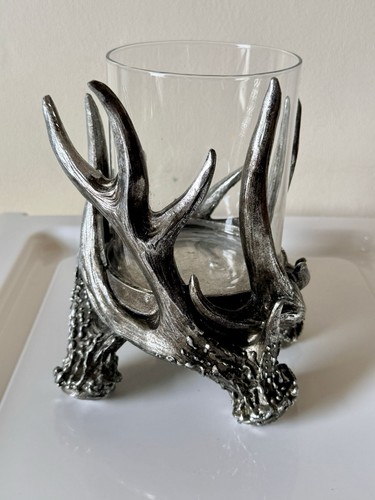 Rustic stag antler candle - rustic,