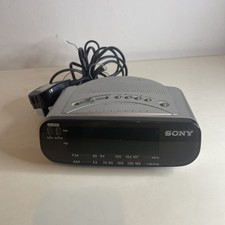 Sony ICF-C212 Alarm Clock Radio Silver And Black