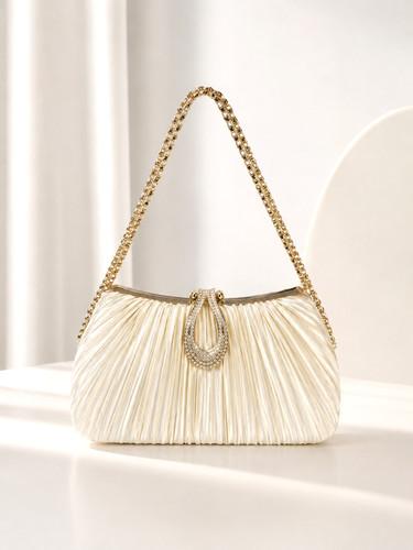 Women ivory pleated evening - women's,