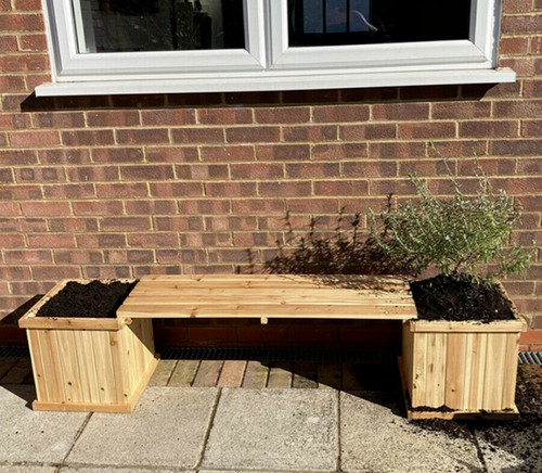 Wooden bench planter outdoor - wooden,
