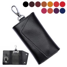 Genuine Leather Wallet Purse Bag Case Holder Key ring Pouch Bag Safe Hanger Gift