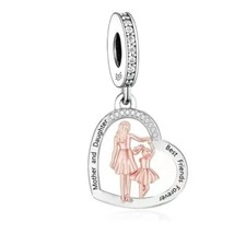 💖 Mum Mother Daughter Charm Best Friends For Life Genuine 925 Sterling Silver 