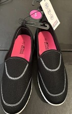 Brand New Woman’s Active Walkers Shoes Slip On Comfy NEW Black