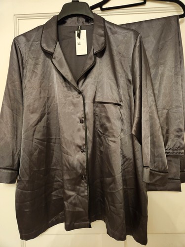 Charcoal satin ladies - charcoal,
