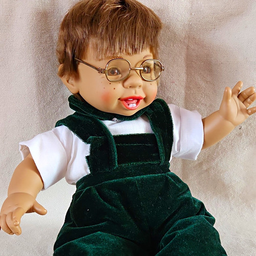 Boy doll with - doll, glasses