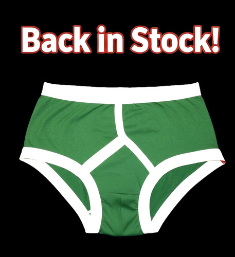 Men green front briefs - men’s, y