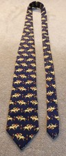 Horse Racing blue silk ties A