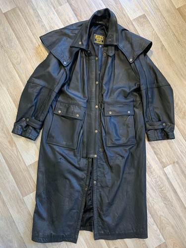 Jts leather trench coat - jts,