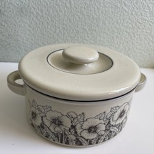 VINTAGE HORNSEA LANCASTER VITRAMIC LIDDED CASSEROLE DISH CORNROSE PATTERN BROWN 