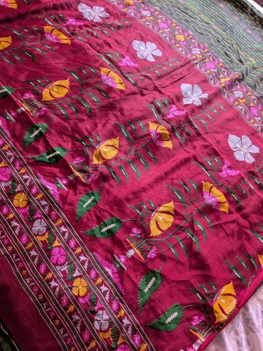 Burgandy red indian saree - red,