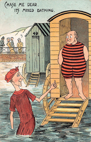 Postcard comic seaside old - comic,