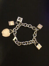 Antique Fully Hallmarked Tiffany & Co 925 Sterling Silver Bracelet with 5 Charms