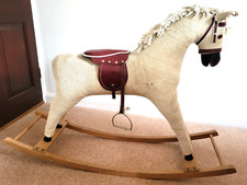 Rocking Horse 1970s Habitat corduroy on wooden frame 