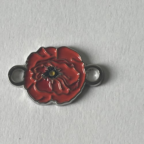 Enamel poppy pendant charm - enamel,