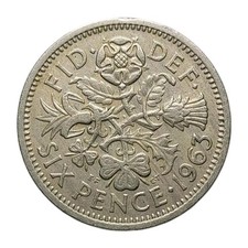 1963 Great Britain Sixpence