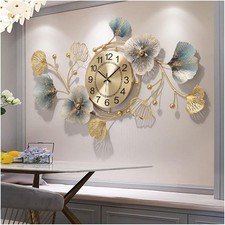 Large Silent Modern Decorative Wall Clock,Elegant Wrought Iron 83 * 48cm 