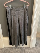 Karen Millen Size 10 Grey Culottes With Black Velvet Side Stripe Good Condition