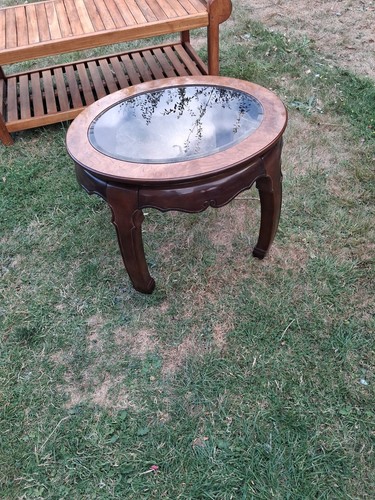 Oval coffee table beveled - coffee,