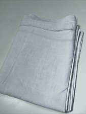 French Vintage Pure Linen Sheet with Ladderwork Floppy 100% Linen  White Double