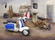 Our Past in the Rear View Mirror - Scooter, Vespa, Lambretta Print