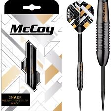 McCoy Shark Black Tungsten Darts Set 22g - 26g,Multiple Weights,Flight Options