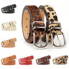 Alloy buckle leopard print PU