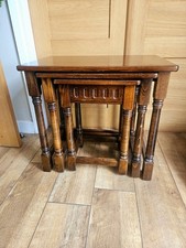 Vintage Oak Nest of 3 Tables -