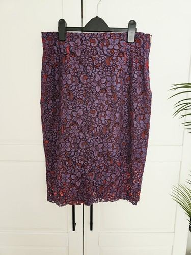 Zara lace pencil skirt - lace, purple