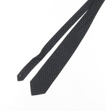 Savile Row Men's Black Silk Polka Dot Tie