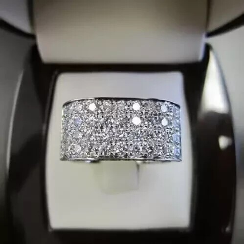 Signet 14k white gold cluster - signet,