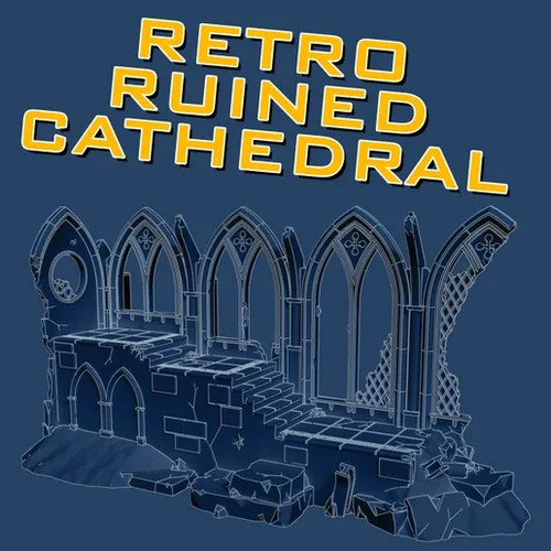 Retro ruined cathedral - retro,