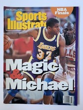 MAGIC JOHNSON & MICHAEL JORDAN NBA BASKETBALL SPORTS ILLUSTRATED MAGAZINE 1991