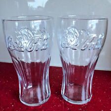 2 Coca Cola Glasses Clear 16oz