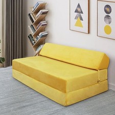 Fold Out Sofa Bed Yellow Futon