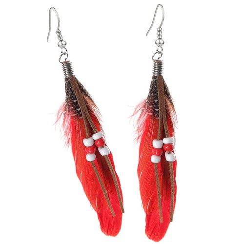 Pair western earrings - earrings, plume