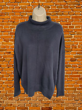 FRENCH CONNECTION SMALL NAVY JUMPER SWEATER DROP SHOULDER OVERSIZED WOMENS KNIT
