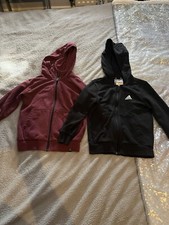 3 X Boys Hoodies 1 X Next Burgundy And 1 X Black Adidas 1 X New York All Age 5-6