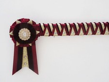 Burgundy and gold - Supreme Cornerstone browband - velvet show browband - £27.99
