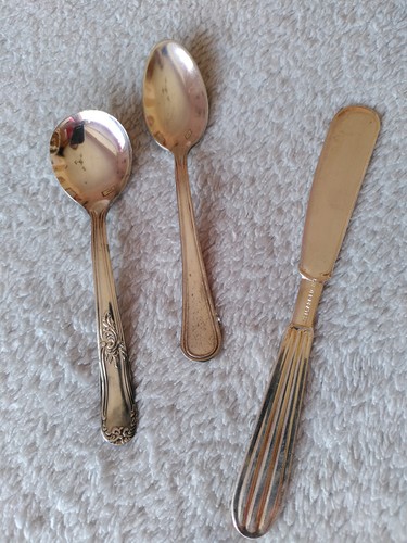 Silver plated coffee spoons - , x2