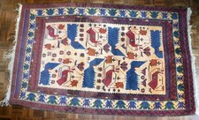 Vintage Worn faded Hand Made Oriental Turkish Milas Wool Rug 210cm x 110cm