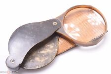 ✅ LARGE ANTIQUE 8X FOLDING MAGNIFIER, LOUPE, MAGNIFYING GLASS PROBABLY FRENCH