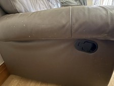 Furniture Village Brown Leather Corner Sofa with Footstool