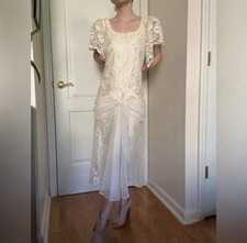 VINTAGE 1920s Wedding Dress - Fair Condition- Size Large