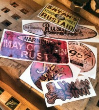 RETRO AGED STICKERS, SURF, HOT