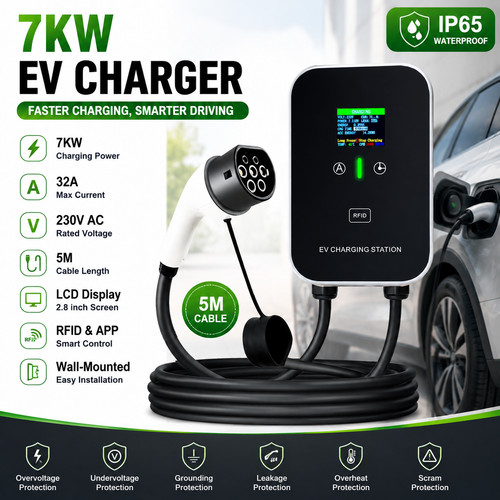 32a 7kw smart app charger - smart, ev